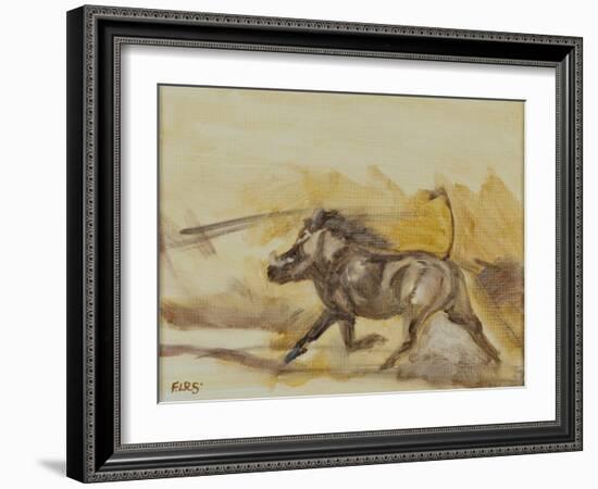 Warthog running, 2014-Francesca Sanders-Framed Giclee Print