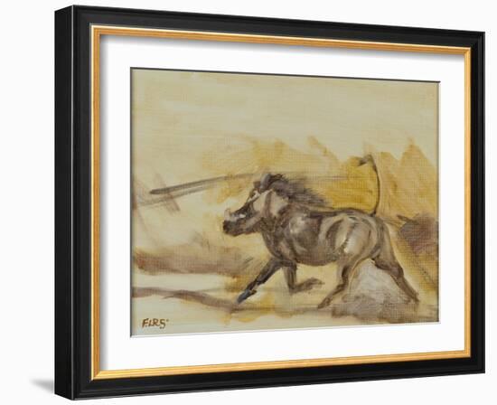 Warthog running, 2014-Francesca Sanders-Framed Giclee Print