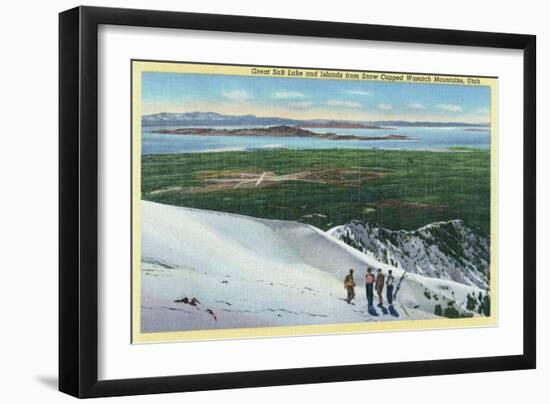 Wasatch Mountains, Utah, Aerial View of Great Salt Lake and Islands from Mt-Lantern Press-Framed Art Print