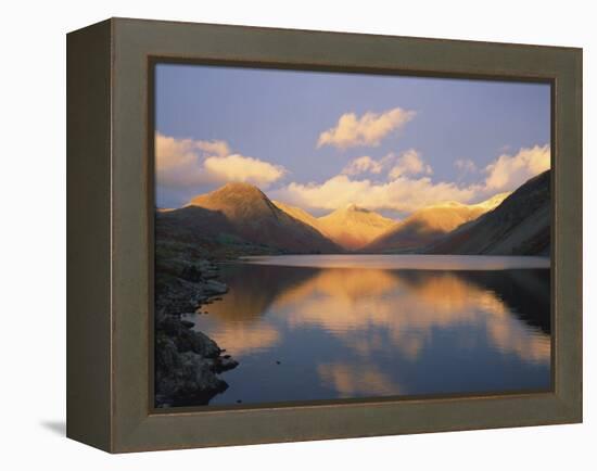 Wasdale Head and Great Gable Reflected in Wastwater, Lake District National Park, Cumbria, England-Rainford Roy-Framed Premier Image Canvas