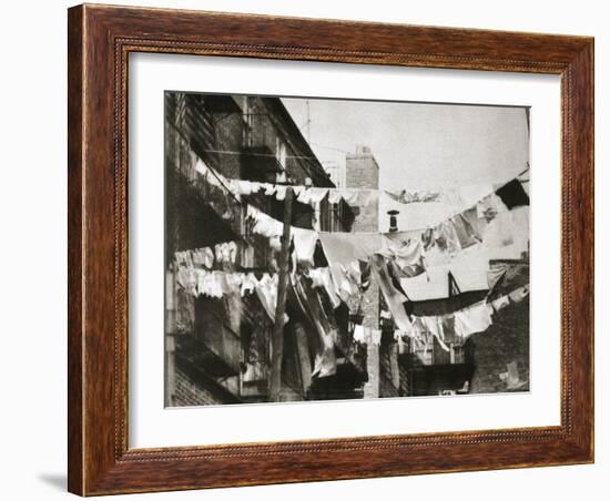 Wash day at some New York tenement buildings, USA, early 1930s-Unknown-Framed Photographic Print