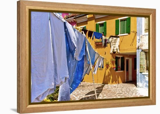 Wash Day in Burano-Steven Boone-Framed Premier Image Canvas