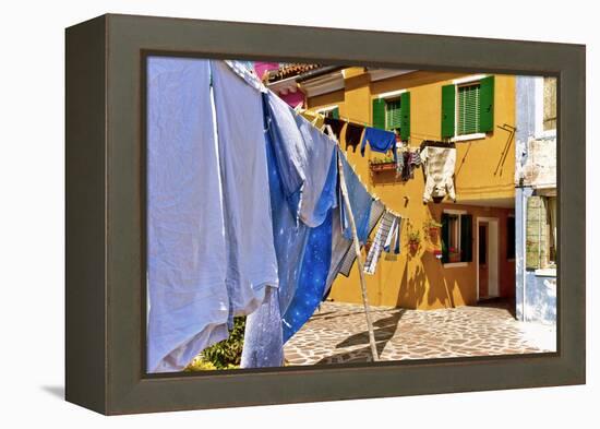 Wash Day in Burano-Steven Boone-Framed Premier Image Canvas