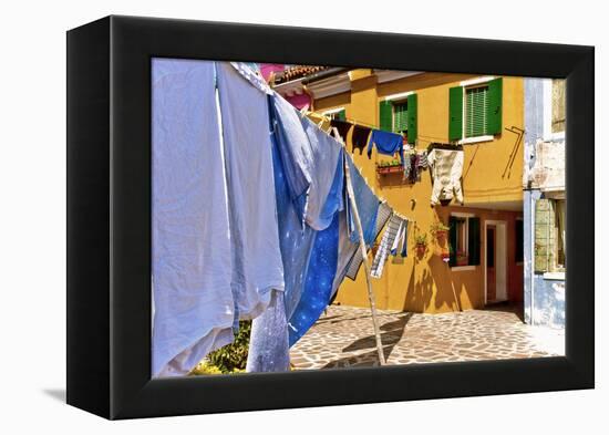 Wash Day in Burano-Steven Boone-Framed Premier Image Canvas