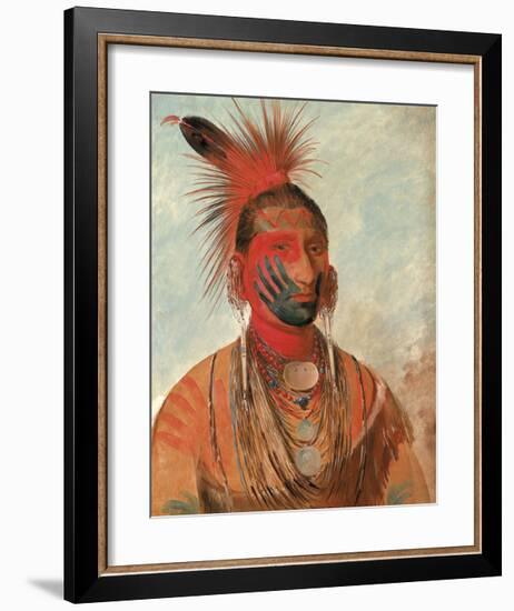 Wash-ka-mon-ya - Fast Dancer, A Warrior-George Catlin-Framed Premium Giclee Print