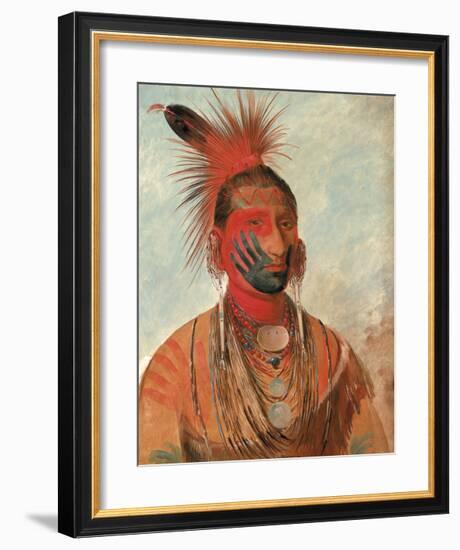 Wash-ka-mon-ya - Fast Dancer, A Warrior-George Catlin-Framed Premium Giclee Print