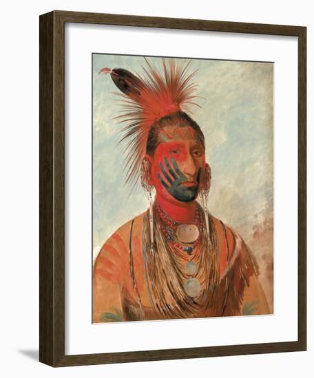 Wash-ka-mon-ya - Fast Dancer, A Warrior-George Catlin-Framed Premium Giclee Print