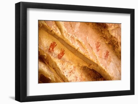 Wash Ruins, Painted Hand Prints at Double Stack Ruin, Cedar Mesa, Utah-Richard Wright-Framed Photographic Print