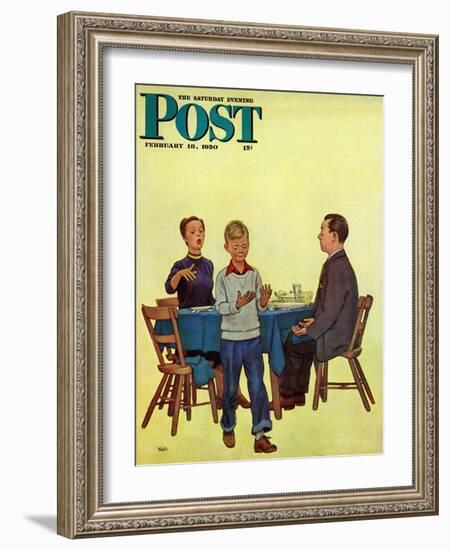 "Wash Your Hands" Saturday Evening Post Cover, February 18, 1950-Jack Welch-Framed Giclee Print