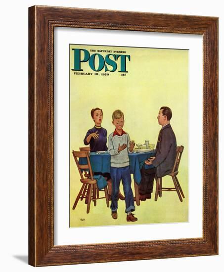 "Wash Your Hands" Saturday Evening Post Cover, February 18, 1950-Jack Welch-Framed Giclee Print