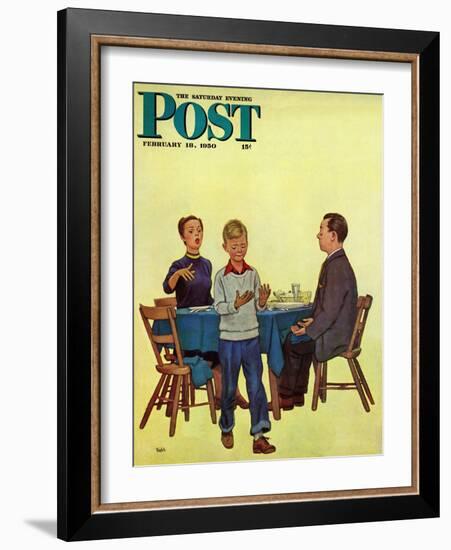 "Wash Your Hands" Saturday Evening Post Cover, February 18, 1950-Jack Welch-Framed Giclee Print