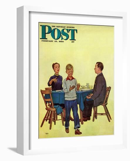 "Wash Your Hands" Saturday Evening Post Cover, February 18, 1950-Jack Welch-Framed Giclee Print