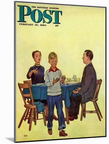 "Wash Your Hands" Saturday Evening Post Cover, February 18, 1950-Jack Welch-Mounted Giclee Print