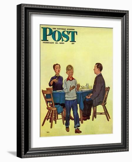 "Wash Your Hands" Saturday Evening Post Cover, February 18, 1950-Jack Welch-Framed Giclee Print