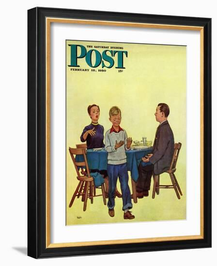 "Wash Your Hands" Saturday Evening Post Cover, February 18, 1950-Jack Welch-Framed Giclee Print