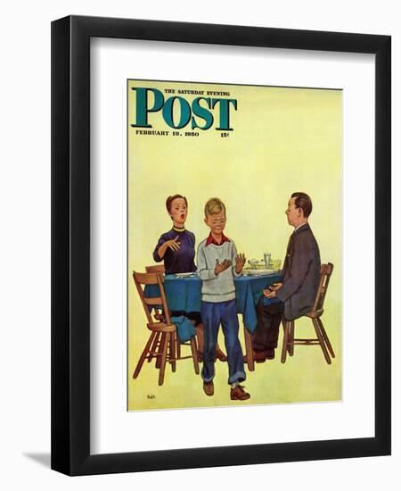 "Wash Your Hands" Saturday Evening Post Cover, February 18, 1950-Jack Welch-Framed Giclee Print