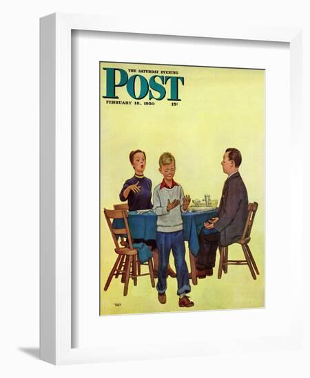 "Wash Your Hands" Saturday Evening Post Cover, February 18, 1950-Jack Welch-Framed Giclee Print