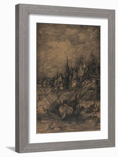 Washed Up Ships, 1864-Rodolphe Bresdin-Framed Giclee Print