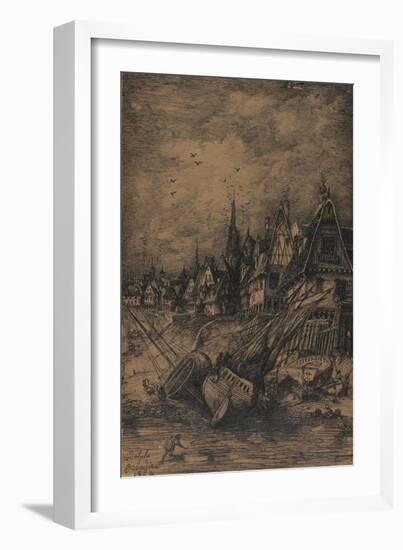 Washed Up Ships, 1864-Rodolphe Bresdin-Framed Giclee Print