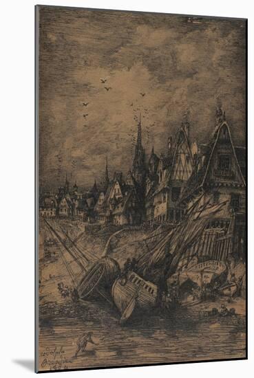 Washed Up Ships, 1864-Rodolphe Bresdin-Mounted Giclee Print