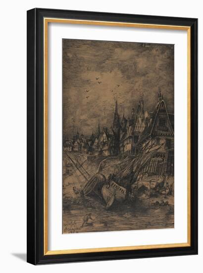 Washed Up Ships, 1864-Rodolphe Bresdin-Framed Giclee Print