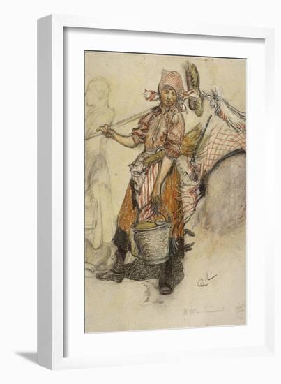 Washerwoman-Carl Larsson-Framed Giclee Print