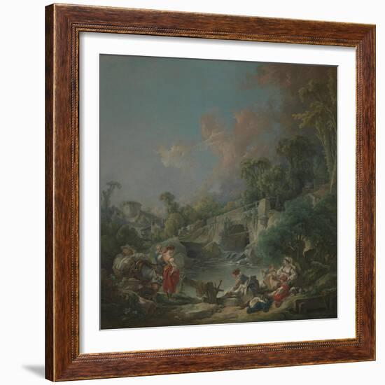 Washerwomen, 1768-Francois Boucher-Framed Giclee Print