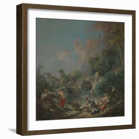 Washerwomen, 1768-Francois Boucher-Framed Giclee Print