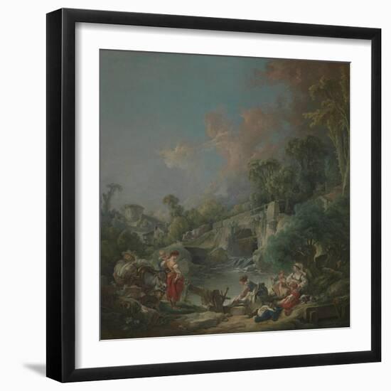 Washerwomen, 1768-Francois Boucher-Framed Giclee Print