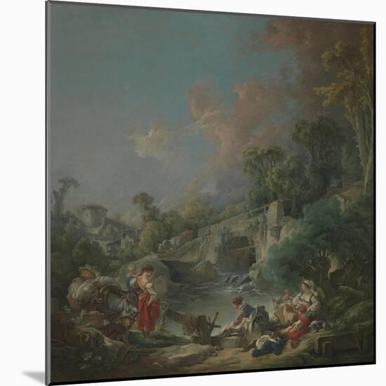 Washerwomen, 1768-Francois Boucher-Mounted Giclee Print