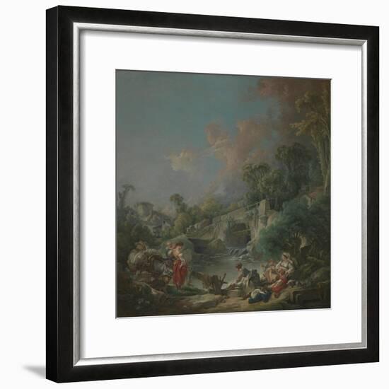 Washerwomen, 1768-Francois Boucher-Framed Giclee Print