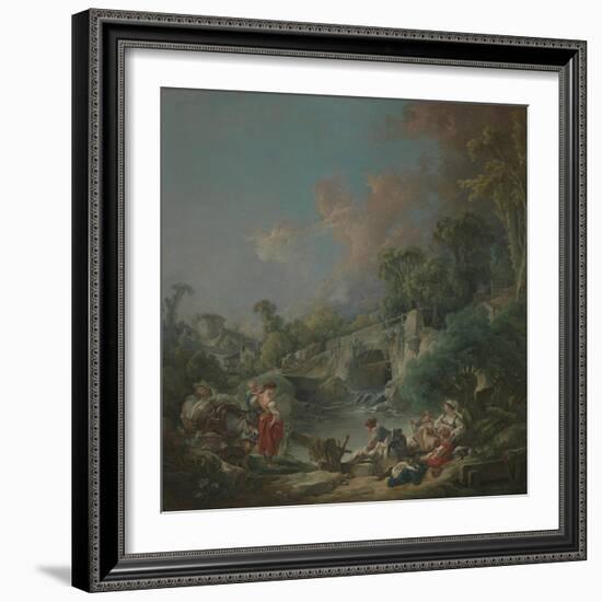 Washerwomen, 1768-Francois Boucher-Framed Giclee Print