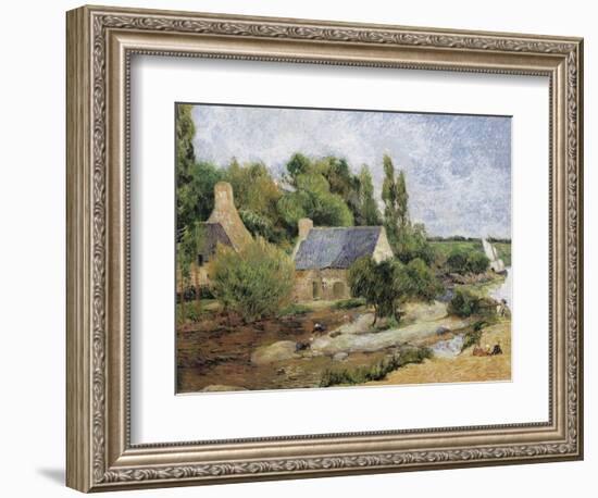 Washerwomen at Pont-Aven (Les Lavandières À Pont-Aven)-Paul Gauguin-Framed Art Print