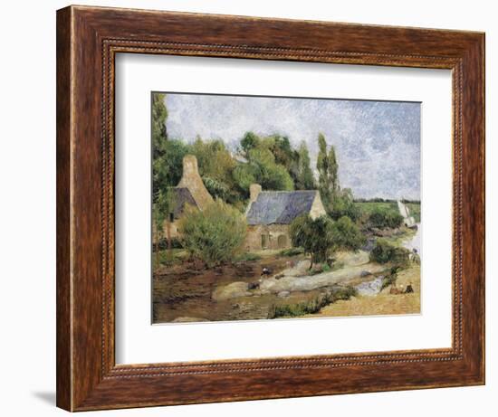 Washerwomen at Pont-Aven (Les Lavandières À Pont-Aven)-Paul Gauguin-Framed Art Print