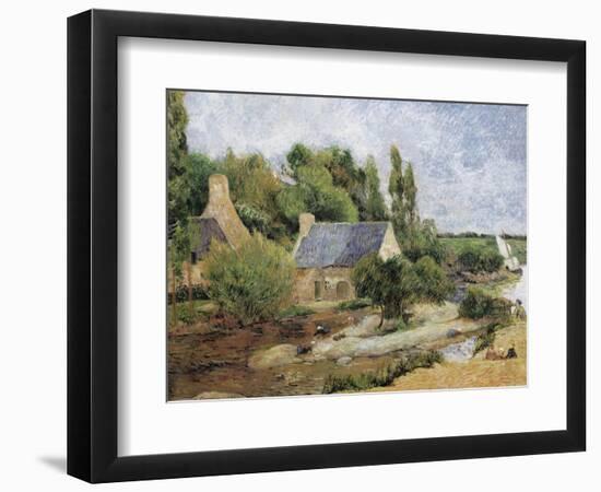 Washerwomen at Pont-Aven (Les Lavandières À Pont-Aven)-Paul Gauguin-Framed Art Print