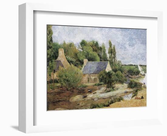 Washerwomen at Pont-Aven (Les Lavandières À Pont-Aven)-Paul Gauguin-Framed Art Print