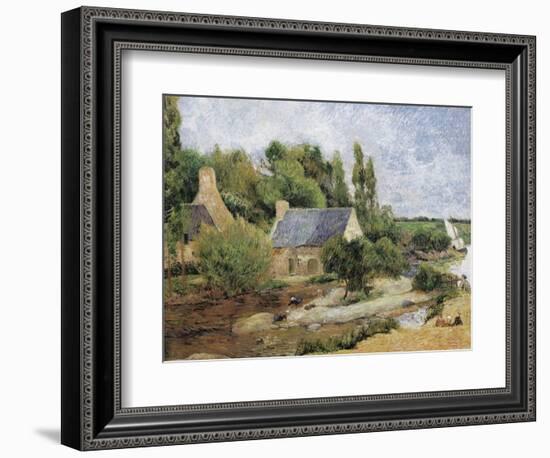 Washerwomen at Pont-Aven (Les Lavandières À Pont-Aven)-Paul Gauguin-Framed Art Print