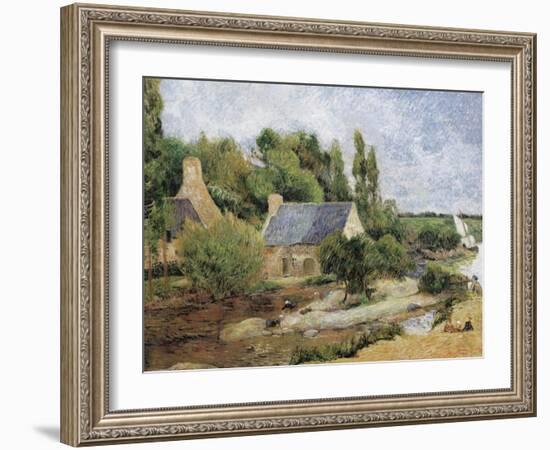 Washerwomen at Pont-Aven (Les Lavandières À Pont-Aven)-Paul Gauguin-Framed Art Print