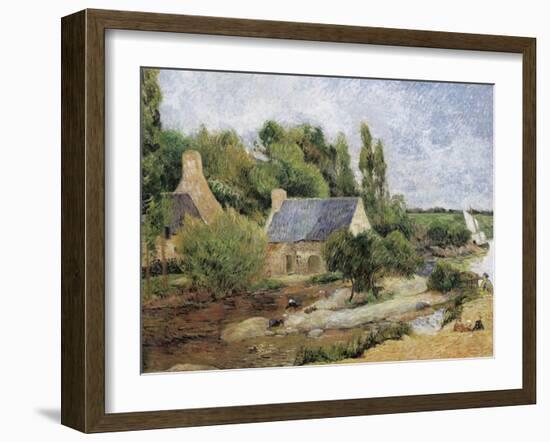 Washerwomen at Pont-Aven (Les Lavandières À Pont-Aven)-Paul Gauguin-Framed Art Print