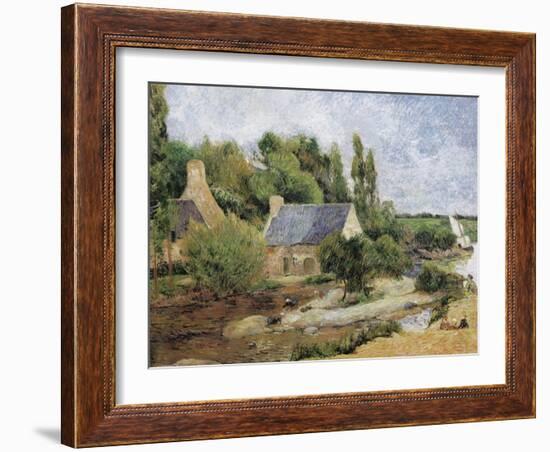 Washerwomen at Pont-Aven (Les Lavandières À Pont-Aven)-Paul Gauguin-Framed Art Print