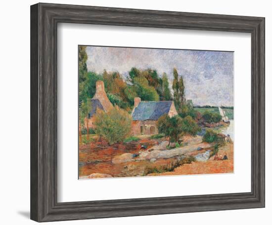 Washerwomen at Pont Aven-Paul Gauguin-Framed Art Print