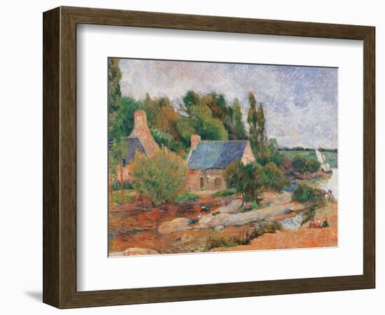 Washerwomen at Pont Aven-Paul Gauguin-Framed Art Print