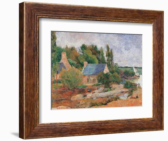 Washerwomen at Pont Aven-Paul Gauguin-Framed Art Print