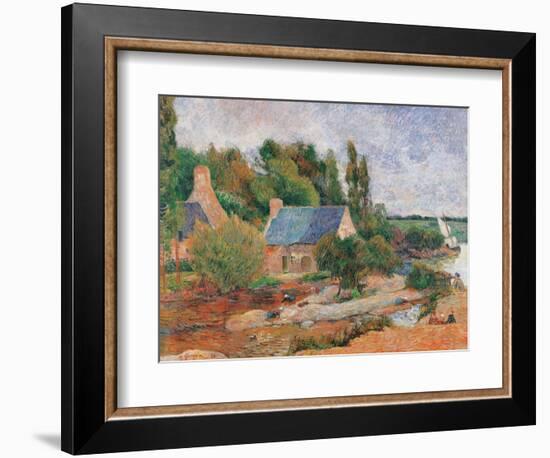 Washerwomen at Pont Aven-Paul Gauguin-Framed Art Print