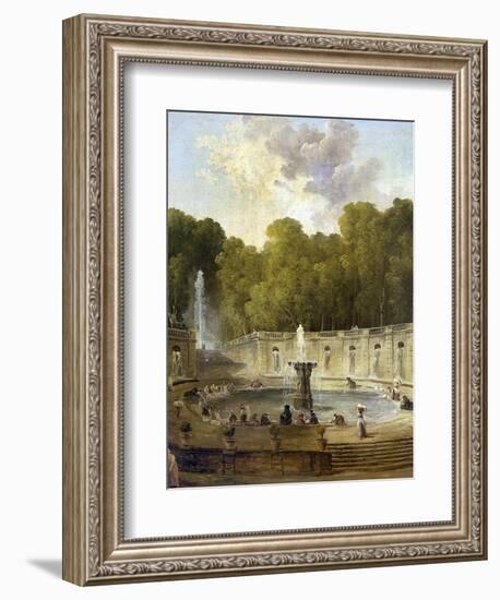 Washerwomen in a Park-Hubert Robert-Framed Giclee Print