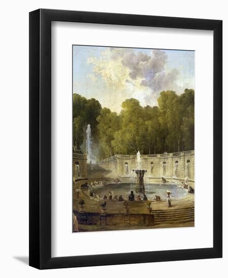 Washerwomen in a Park-Hubert Robert-Framed Giclee Print