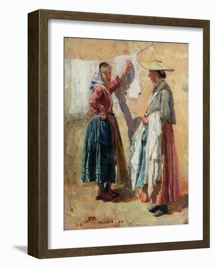 Washerwomen in Antibes, 1869-Jean-Louis Ernest Meissonier-Framed Giclee Print