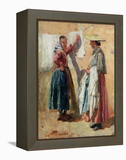 Washerwomen in Antibes, 1869-Jean-Louis Ernest Meissonier-Framed Premier Image Canvas