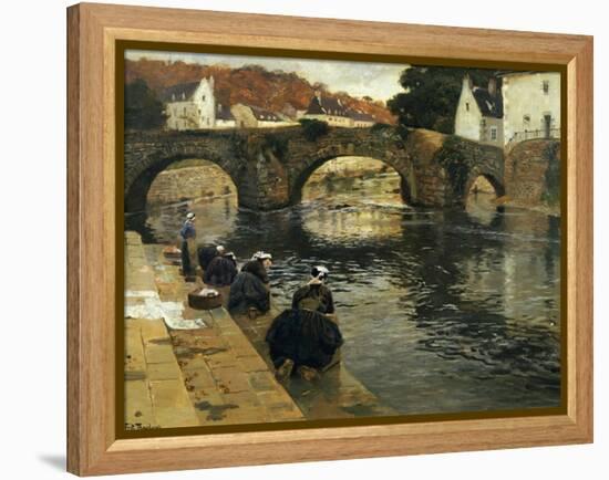 Washerwomen in the Morning at Quimperle, 1902-Fritz Thaulow-Framed Premier Image Canvas