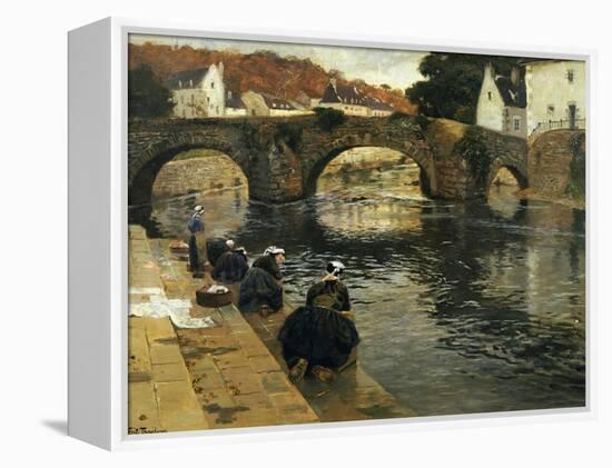 Washerwomen in the Morning at Quimperle, 1902-Fritz Thaulow-Framed Premier Image Canvas